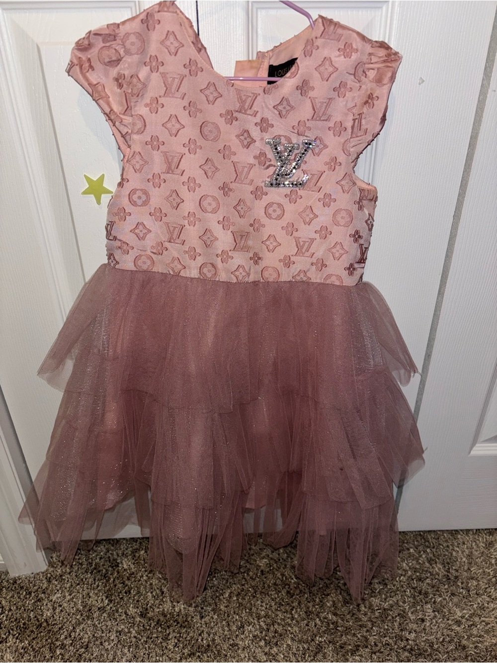 Louis Vuitton Pink Layered Tulle Party Dress for Girls